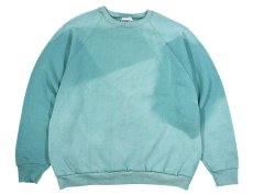 画像1: Used Fruit of the Loom Raglan Sleeve Blank Sweat Shirt Fade Jade (1)