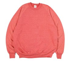 画像1: Used Jerzees Raglan Sleeve Blank Sweat Shirt Fade Red made in USA (1)