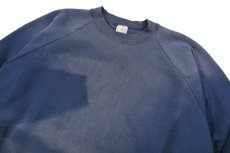 画像2: Used Fruit of the Loom Raglan Sleeve Blank Sweat Shirt Fade Navy (2)