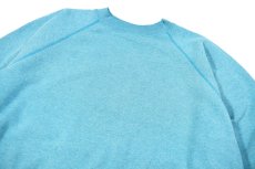 画像2: Used Hanes Raglan Sleeve Blank Sweat Shirt Fade Turquoise made in USA (2)