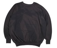 画像1: Used West Raglan Sleeve Blank Sweat Shirt Fade Black made in USA (1)