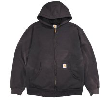 画像1: Used Carhartt Zip Sweat Hoodie Fade Black (1)