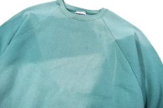 画像2: Used Fruit of the Loom Raglan Sleeve Blank Sweat Shirt Fade Jade (2)