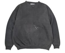 画像1: Used Santee Blank Sweat Shirt Fade Black made in USA (1)