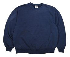 画像1: Used Jerzees Damaged Blank Sweat Shirt Navy (1)