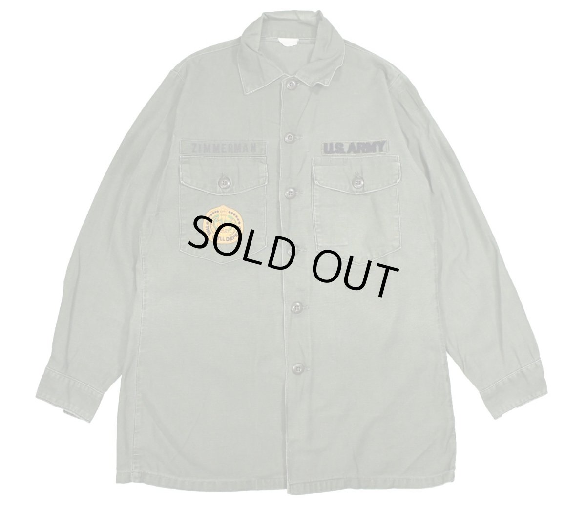 画像1: Used Us Military Cotton Sateen OG-107 Utility Shirt (1)