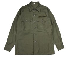 画像1: Deadstock Us Military Cotton Sateen OG-107 Utility Shirt (1)