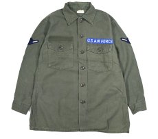 画像1: Used Us Military Cotton Sateen OG-107 Utility Shirt (1)