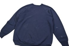 画像5: Used Fruit of the Loom Raglan Sleeve Damaged Blank Sweat Shirt Navy made in USA (5)