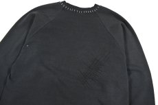 画像5: Used Jerzees Raglan Sleeve Damaged Blank Sweat Shirt Black made in USA (5)