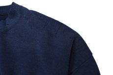 画像6: Used Jerzees Damaged Blank Sweat Shirt Navy (6)