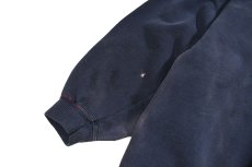 画像4: Used Santee Damaged Blank Sweat Hoodie Navy made in USA (4)