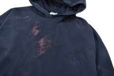 画像2: Used Santee Damaged Blank Sweat Hoodie Navy made in USA (2)