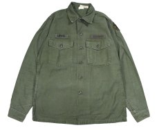 画像1: Used Us Military Cotton Sateen OG-107 Utility Shirt (1)