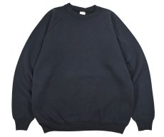 画像1: Used Fruit of the Loom Raglan Sleeve Blank Sweat Shirt Black made in USA (1)