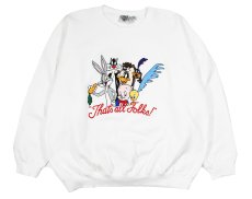 画像1: Deadstock Looney Tunes Raglan Sleeve Sweat Shirt (1)