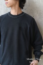 画像7: Used Jerzees Raglan Sleeve Damaged Blank Sweat Shirt Black made in USA (7)