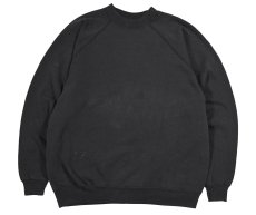 画像1: Used Hanes Raglan Sleeve Blank Sweat Shirt Black made in USA (1)