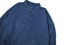 画像2: Deadstock WEK Clothing Sweat Polo Indigo Blue made in USA (2)