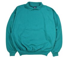 画像1: Deadstock WEK Clothing Sweat Polo Jade made in USA (1)