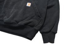 画像3: Used Carhartt Quarter Zip Sweat Hoodie Fade Black (3)