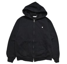 画像1: Used Carhartt Zip Sweat Hoodie Black (1)