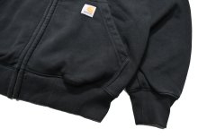 画像3: Used Carhartt Zip Sweat Hoodie Black "New Technology Networks" (3)