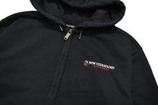 画像2: Used Carhartt Zip Sweat Hoodie Black "New Technology Networks" (2)