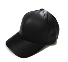 画像2: Winner Caps Leather Baseball Cap Black (2)