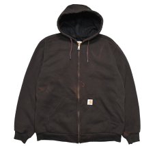 画像1: Used Carhartt Zip Sweat Hoodie Fade Brown (1)