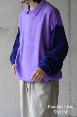 画像5: Deadstock K-Swiss Sweat Polo Purple/Navy made in USA (5)