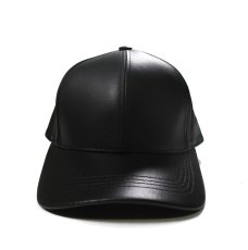 画像1: Winner Caps Leather Baseball Cap Black (1)