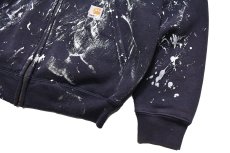 画像3: Used Carhartt Painted Zip Sweat Hoodie Navy (3)