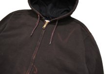 画像2: Used Carhartt Zip Sweat Hoodie Fade Brown (2)