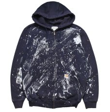 画像1: Used Carhartt Painted Zip Sweat Hoodie Navy (1)