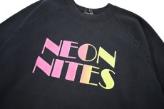 画像2: Used Raglan Sleeve Print Sweat Shirt "Neon Nites" made in USA (2)