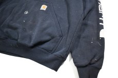 画像3: Used Carhartt Pullover Sweat Hoodie Fade Navy (3)