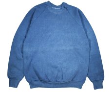 画像1: Used Fruit of the Loom Raglan Sleeve Blank Sweat Shirt Over Dye Indigo made in USA (1)