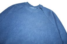 画像2: Used Fruit of the Loom Raglan Sleeve Blank Sweat Shirt Over Dye Indigo made in USA (2)