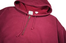 画像2: Used Gap Quarter Zip Sweat Hoodie Burgundy (2)