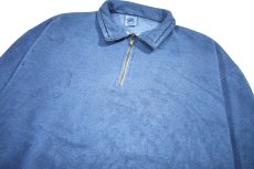 画像2: Used Jerzees Quarter Zip Blank Sweat Shirt Over Dye Indigo made in USA (2)