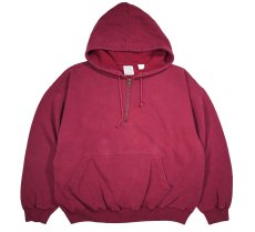 画像1: Used Gap Quarter Zip Sweat Hoodie Burgundy (1)