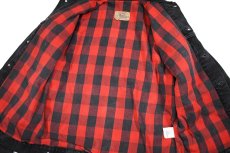 画像6: Used Plain Pockets by JC Penny Flannel Lined Denim Trucker Jacket Black (6)