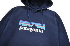 画像2: Used patagonia Print Sweat Hoodie Navy (2)