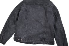 画像8: Used Plain Pockets by JC Penny Flannel Lined Denim Trucker Jacket Black (8)