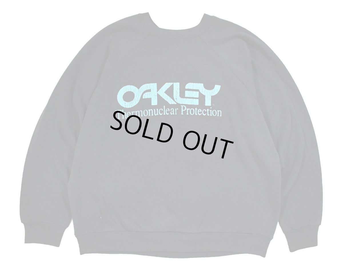 画像1: Used Oakley Raglan Sleeve Print Sweat Shirt(Tultex Body) (1)