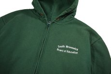 画像2: Used Camber Zip Sweat Hoodie Green "South Brunswick Board of Education" made in USA (2)