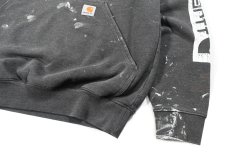 画像3: Used Carhartt Painted Pullover Sweat Hoodie Charcoal (3)