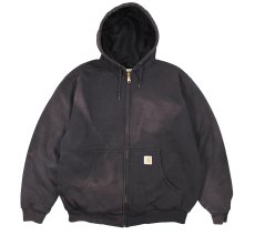 画像1: Used Carhartt Zip Sweat Hoodie Fade Black (1)