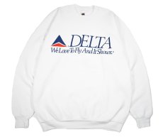 画像1: Used Raglan Sleeve Print Sweat Shirt "Delta" made in USA (1)